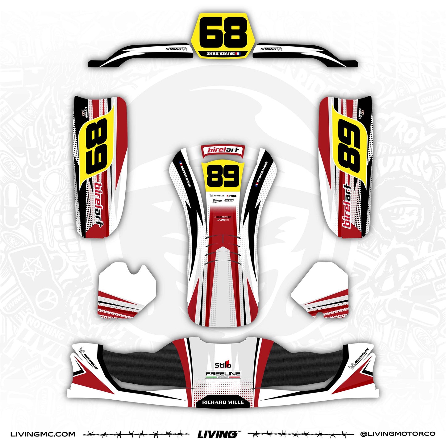 Birel ART Kart Graphics Kit "Maniac Red"