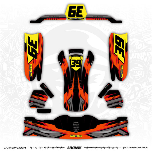 CRG Kart Graphics Kit "Pryzm Orange"