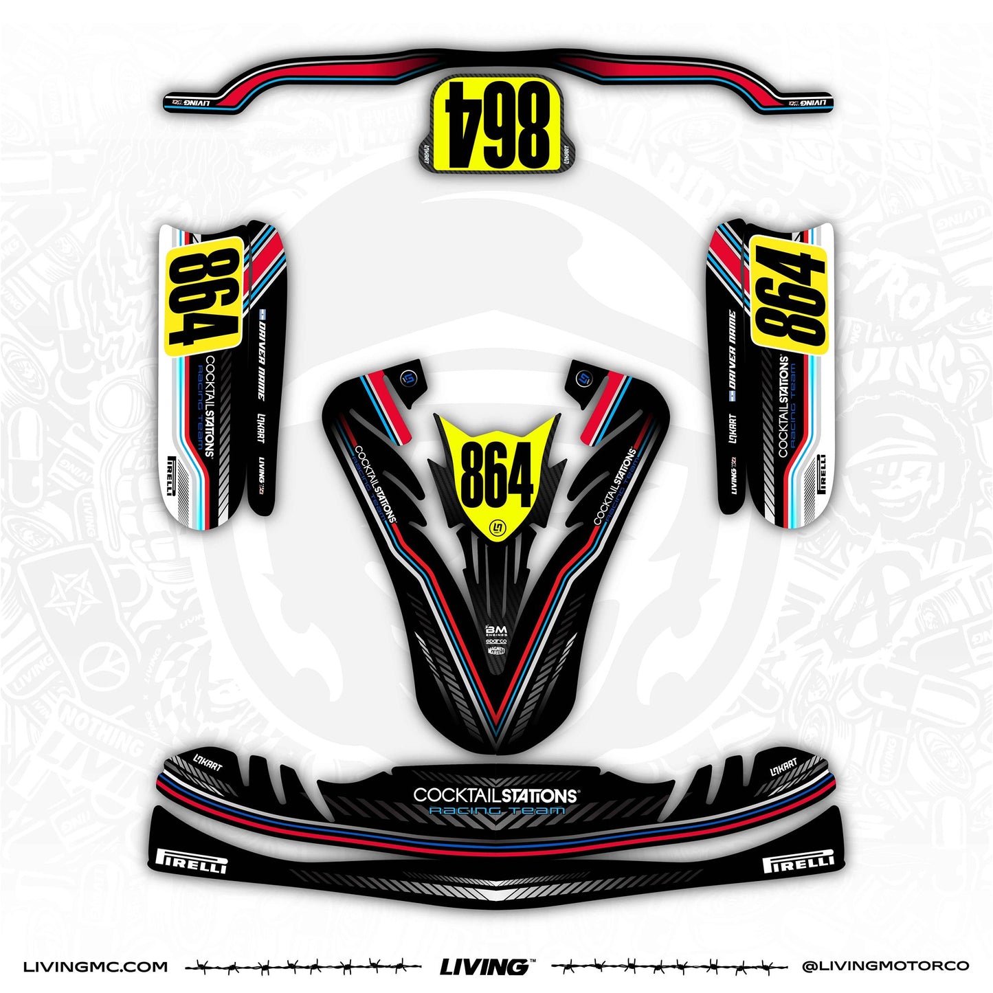 Lando Norris Kart Graphics Kit "Cocktail Stations"