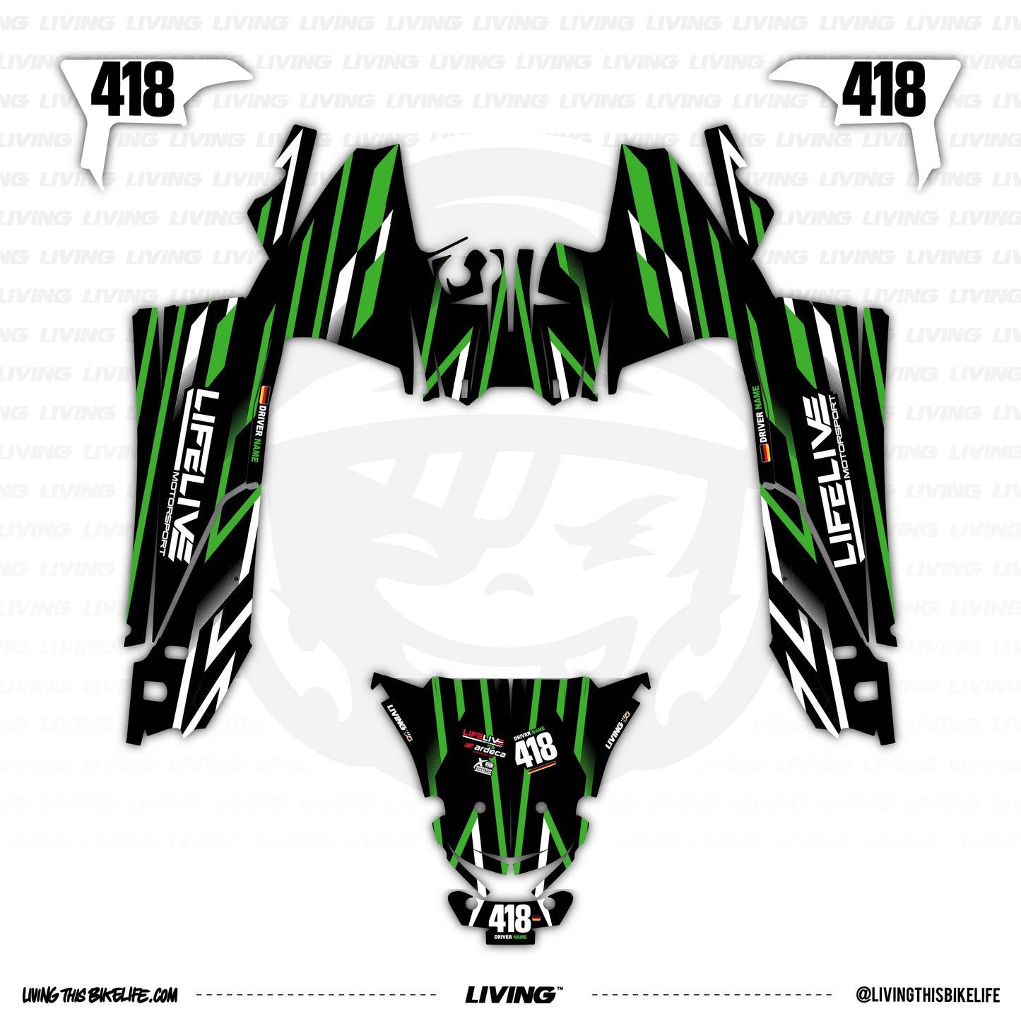 LifeLive TN5 Graphics Kit "Champs Green"