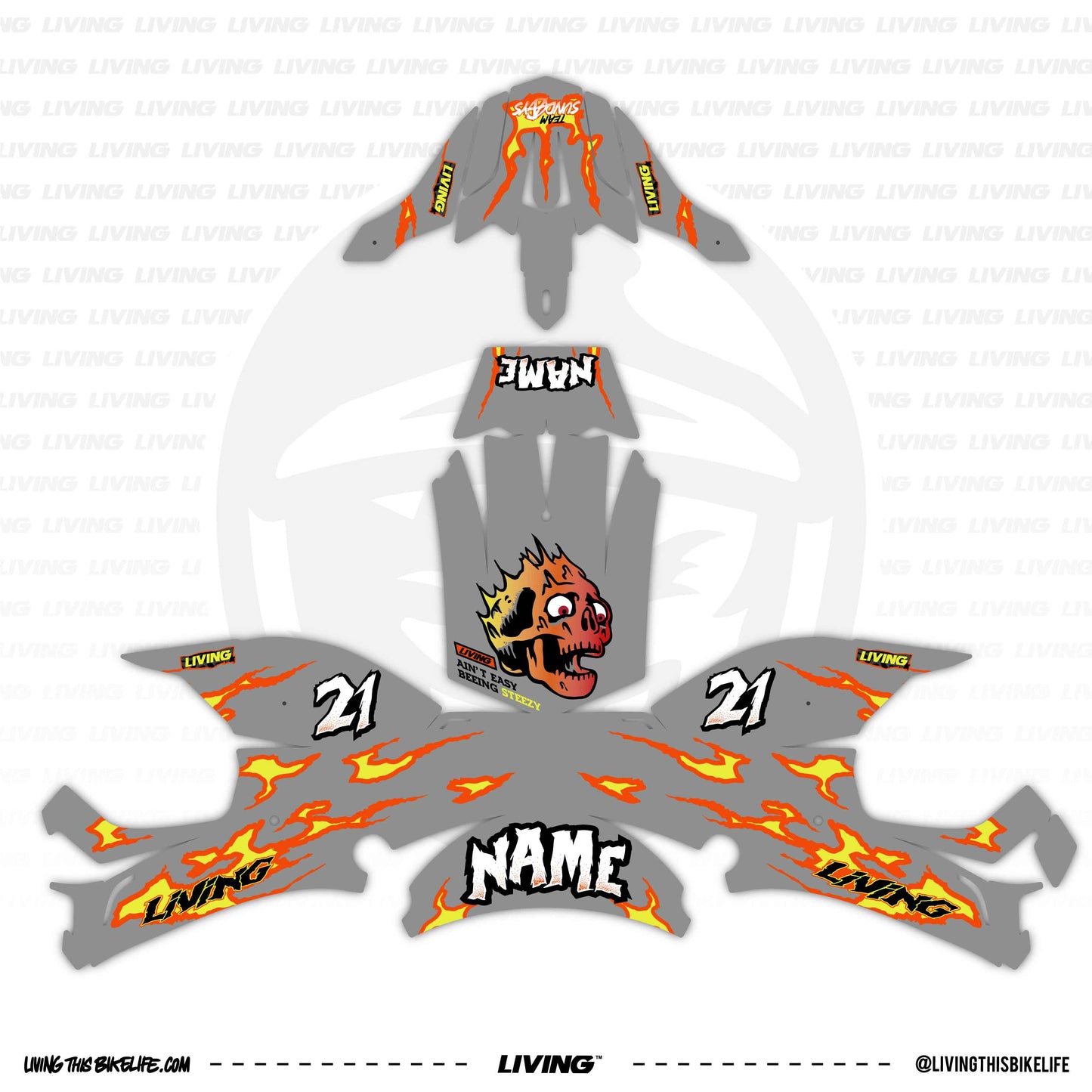 Kit graphique pour casque Brave « Firestorm Orange »