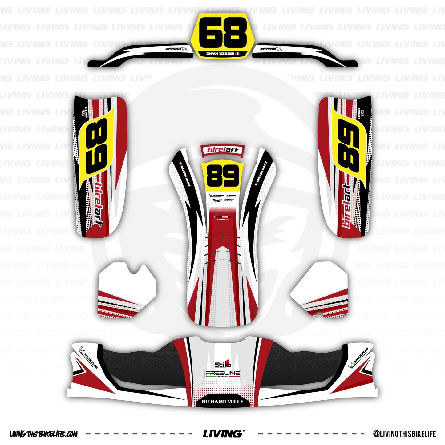 Birel ART Kart Graphics Kit "Maniac Red"