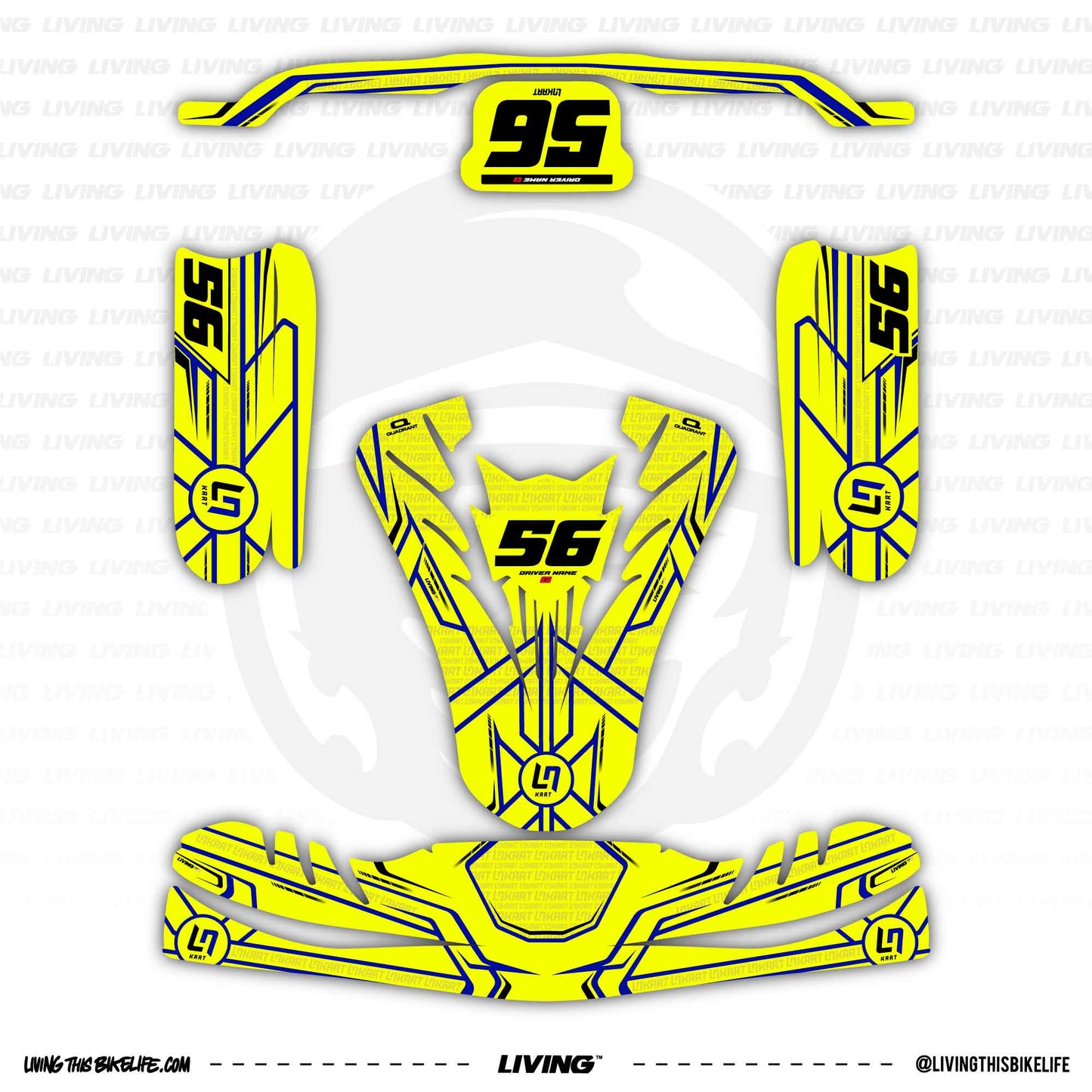 Lando Norris Kart Graphics Kit "LN Yellow"