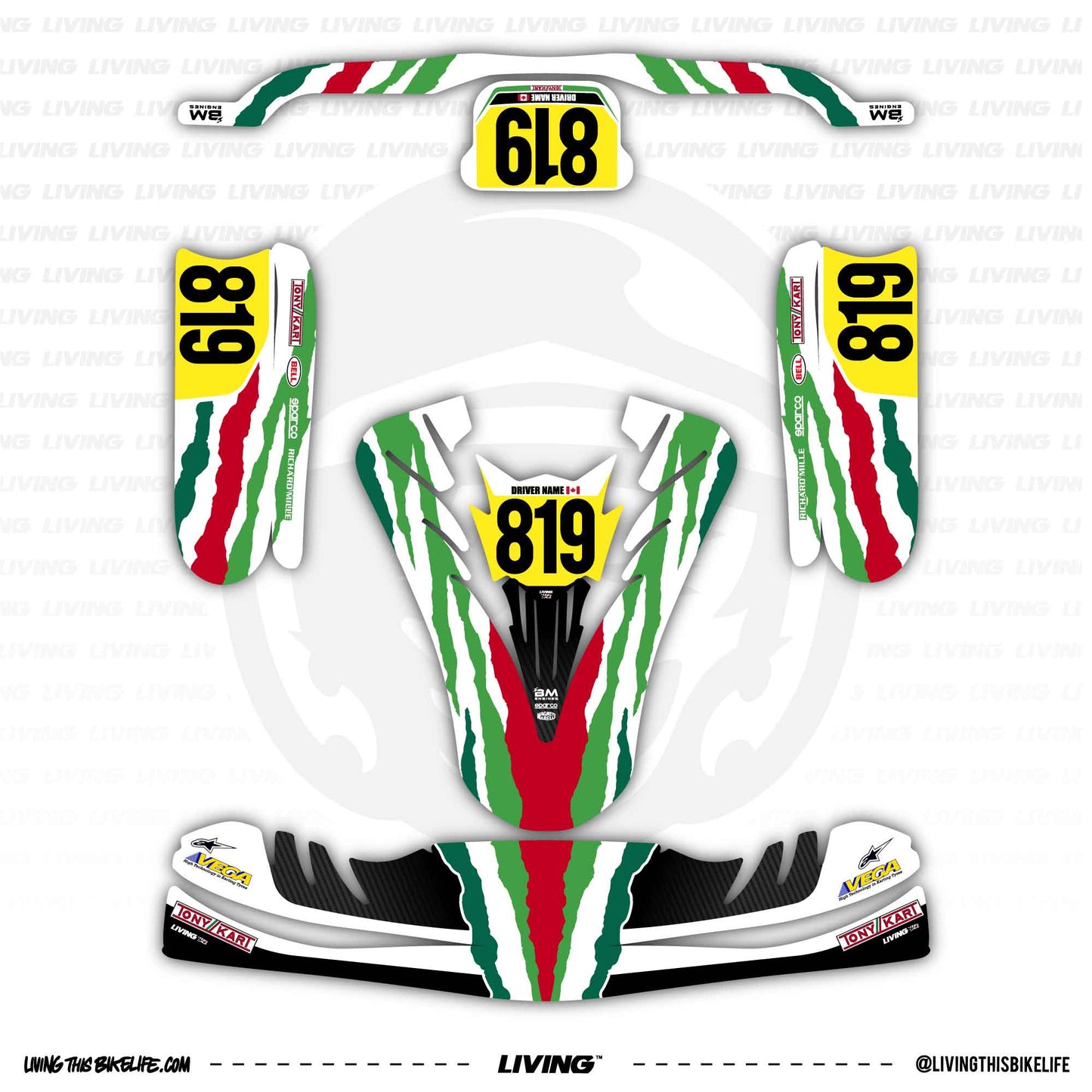 Tony Kart Kart Graphics Kit "Mullet"