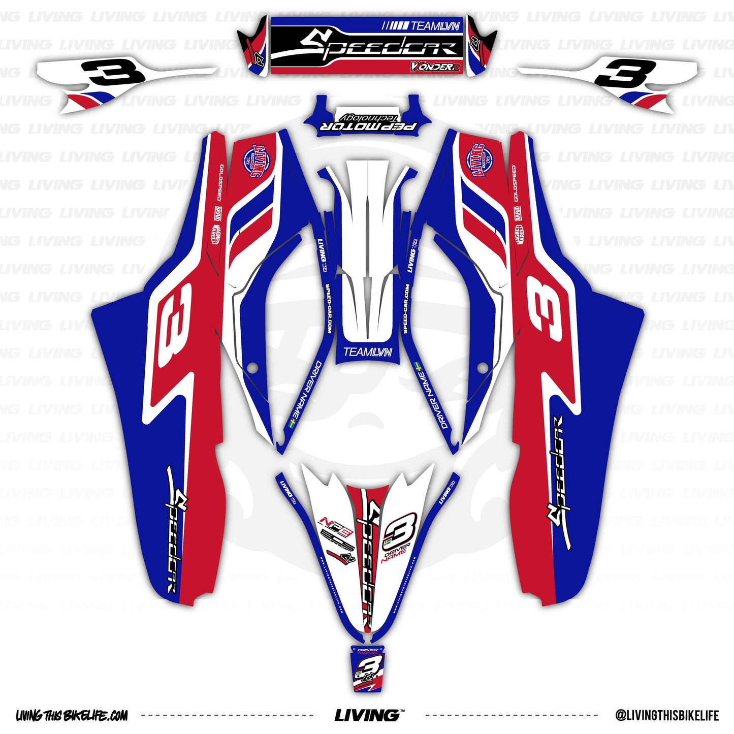 Speedcar Wonder-R Graphics Kit "Nascar"
