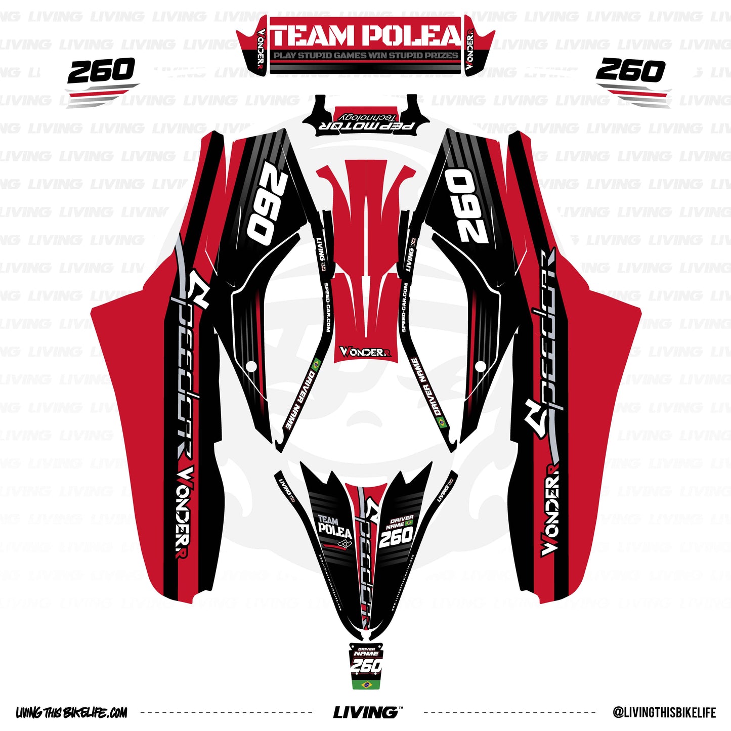 Kit graphique Speedcar Wonder-R « Plan simple »