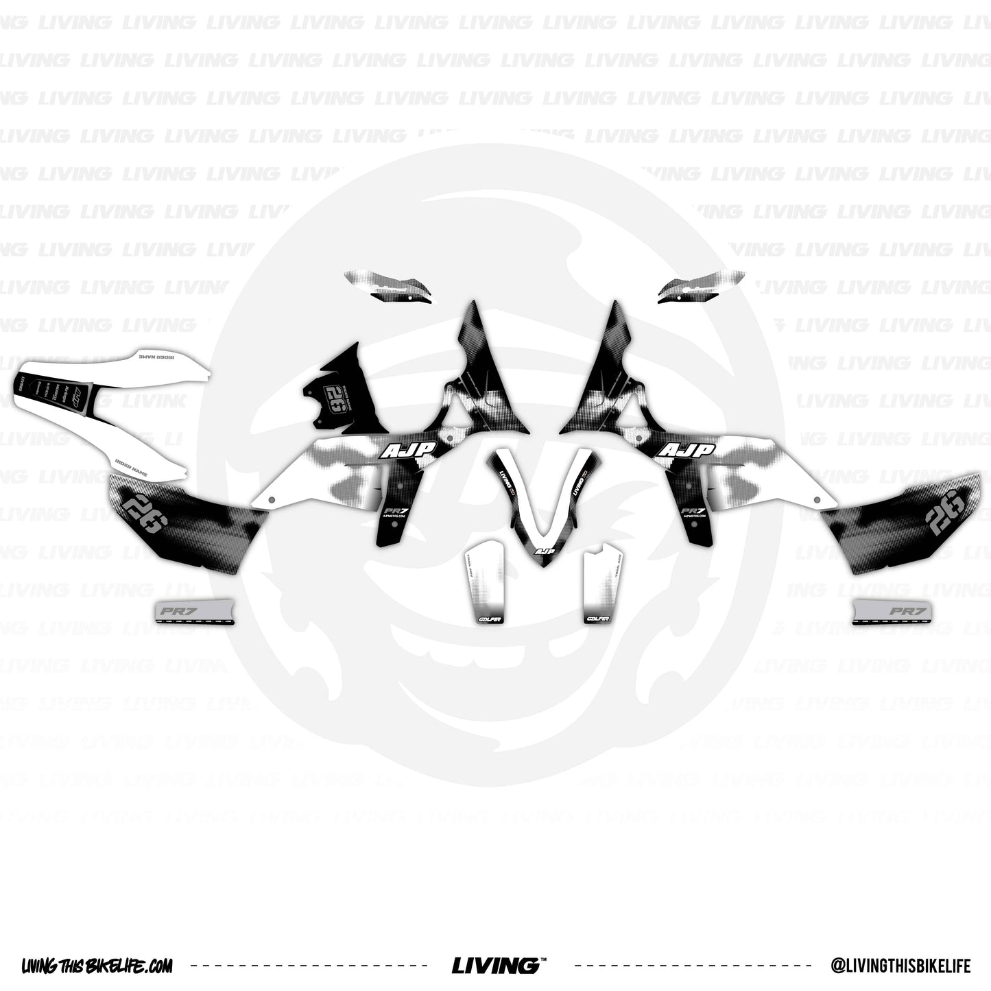 Kit graphique AJP PR7 « Splash Black » 
