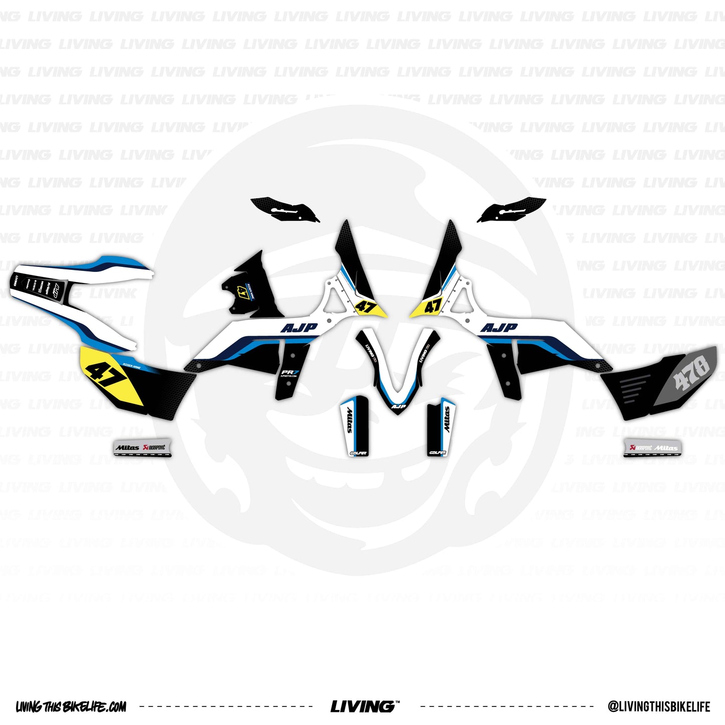 Kit graphique AJP PR7 « Splash Black » 