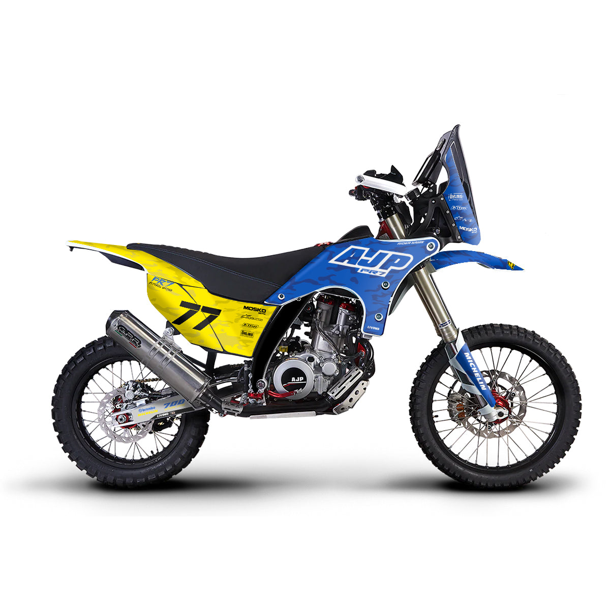 AJP PR7 Graphics Kit "Twister Yellow"