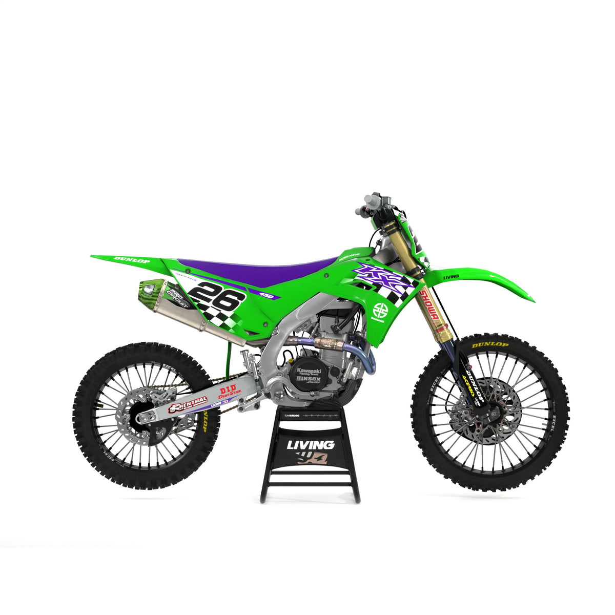 Kawasaki KX KXF KLX Checkered Flag