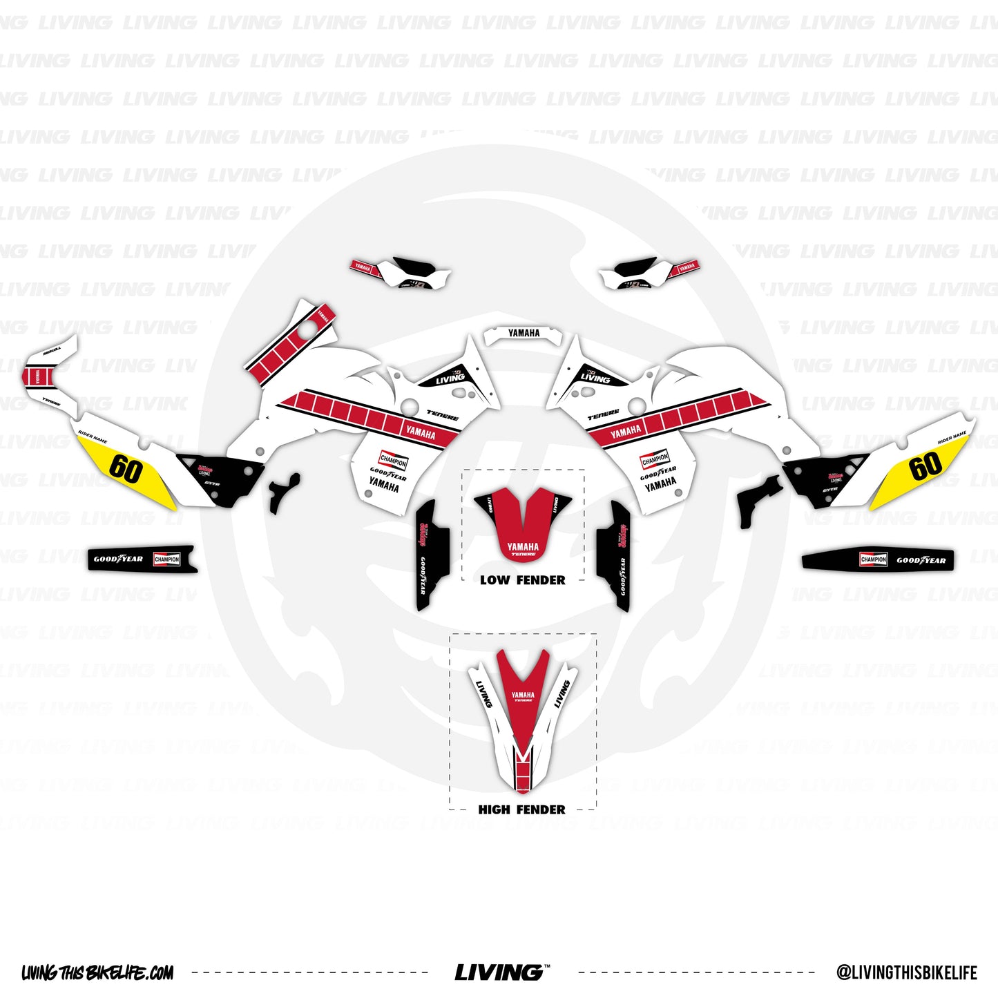 Kit graphique Yamaha Tenere 700 « Anniversary White »