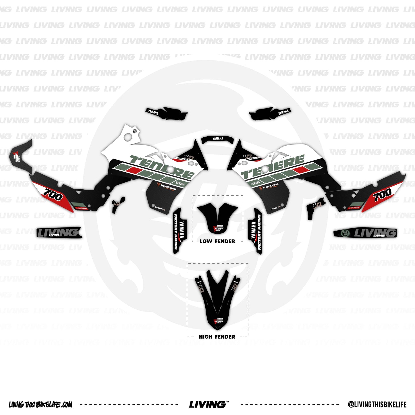 Kit de gráficos de fibra de carbono para Yamaha Tenere 700 