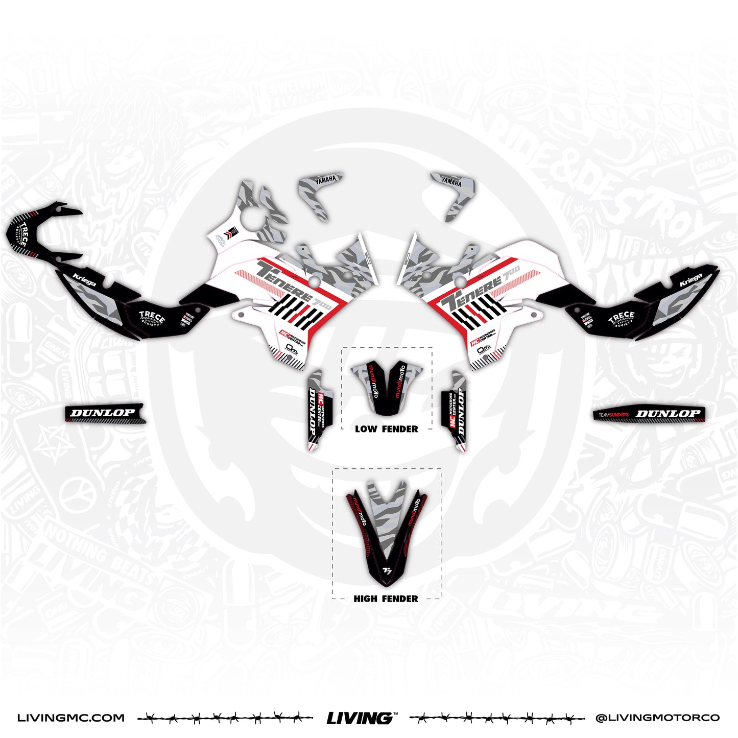 Yamaha Tenere 700 World Raid Kit d'Adhesius "Erzbergrodeo"