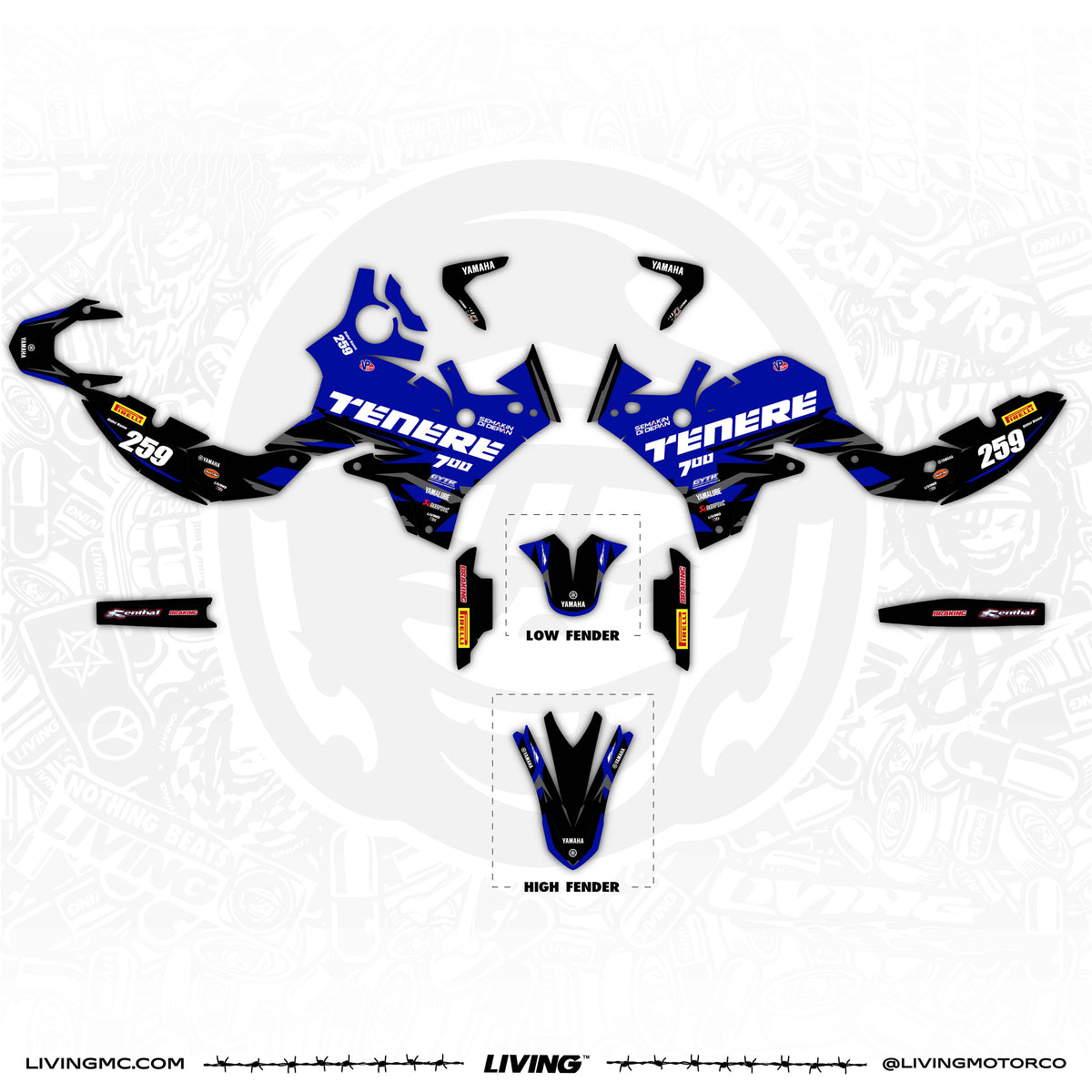 Kit de adhesivos Yamaha Tenere 700 World Raid "Erzbergrodeo"